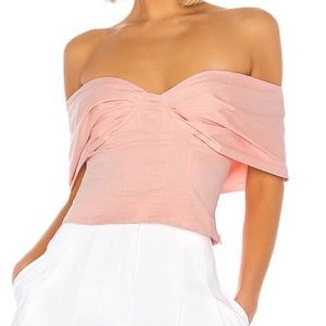LPA off the shoulder pink Lidia top. Like new